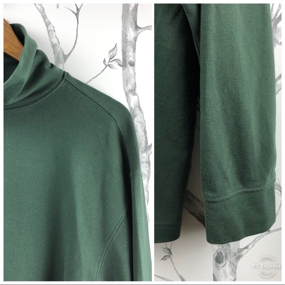L.L. Bean forest green oversized cotton turtleneck - Picture 7 of 8